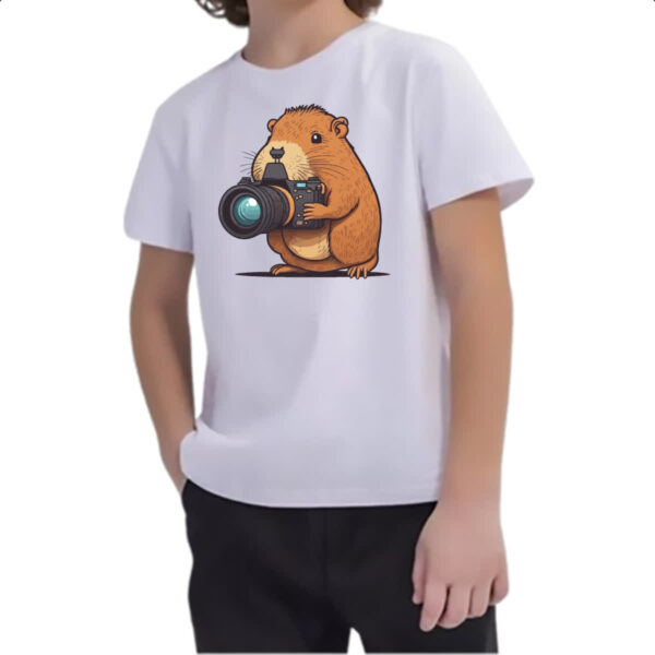 Camiseta Infanto Juvenil Capivara fotografica - Imagem 2