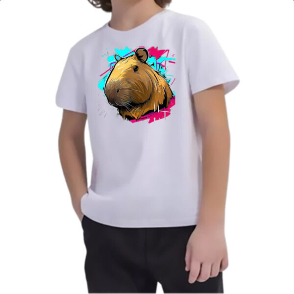 Camiseta Infanto Juvenil Capivara grafite - Imagem 2