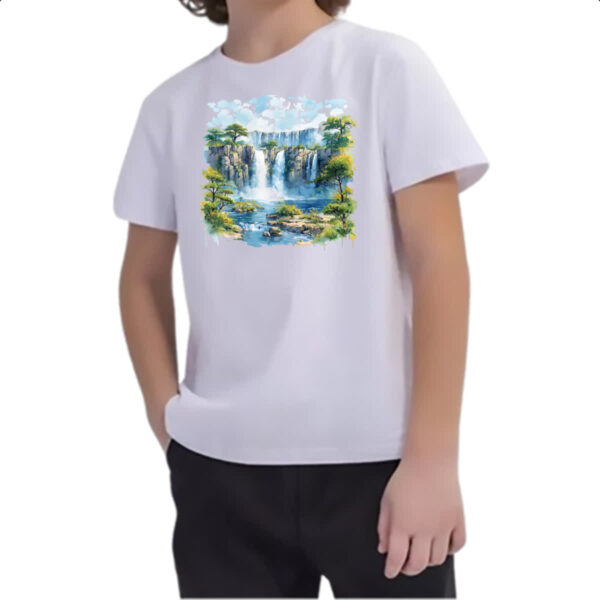 Camiseta Infanto Juvenil Cataratas do Iguacu watercolor - Imagem 2