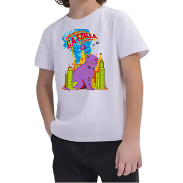 Camiseta Infanto Juvenil Catzilla o gato Godzilla - Imagem 2