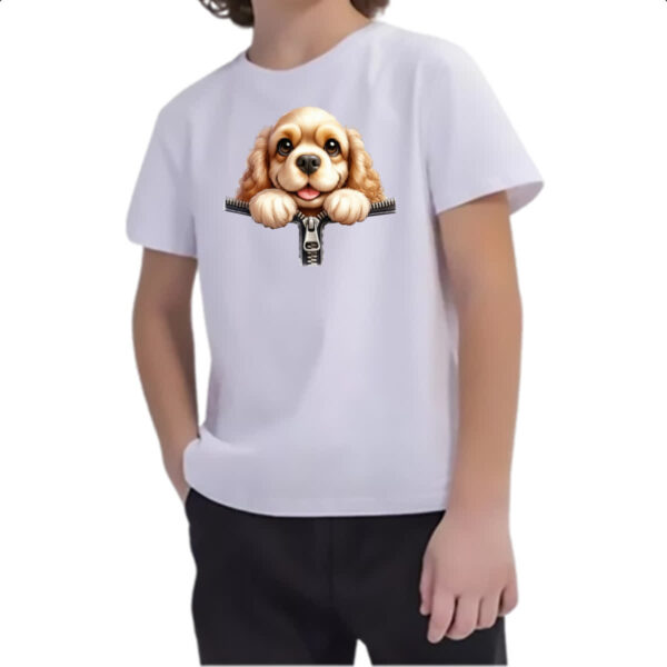 Camiseta Infanto Juvenil Cavalier King Charles Spaniel no Ziper - Imagem 2