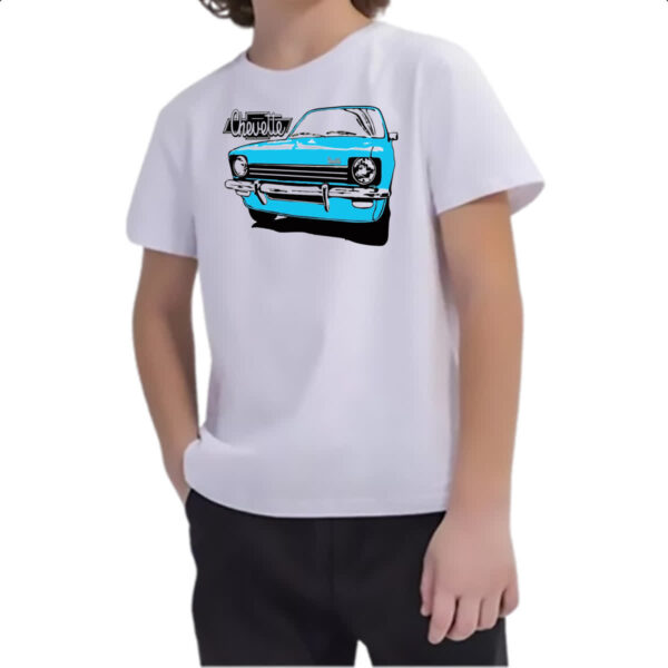 Camiseta Infanto Juvenil Chevette Azul primeira geracao - Imagem 2