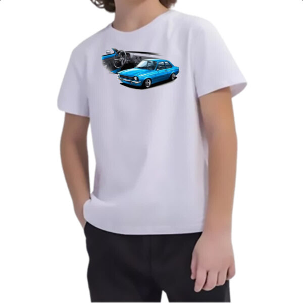 Camiseta Infanto Juvenil Chevette primeira geracao azul - Imagem 2