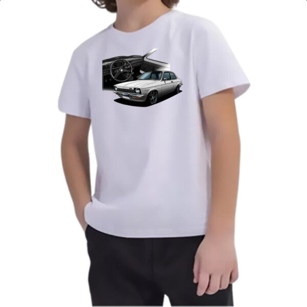 Camiseta Infanto Juvenil Chevette primeira geracao branco - Imagem 2
