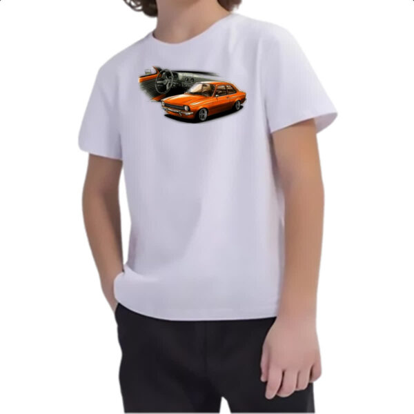 Camiseta Infanto Juvenil Chevette primeira geracao laranja - Imagem 2