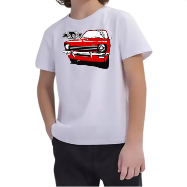 Camiseta Infanto Juvenil Chevette vermelho primeira geracao pintura - Imagem 2