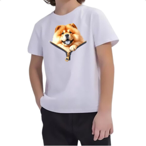 Camiseta Infanto Juvenil Chow Chow no Ziper - Imagem 2