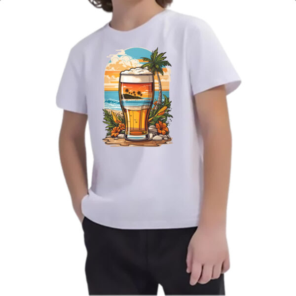 Camiseta Infanto Juvenil Copo de Cerveja Sunset - Imagem 2