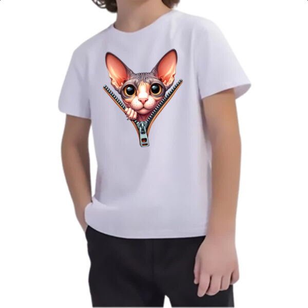 Camiseta Infanto Juvenil Cornish Rex no ziper - Imagem 2