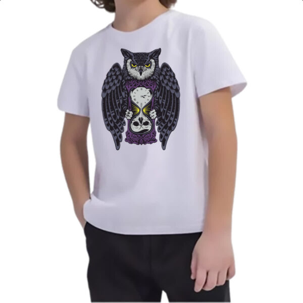 Camiseta Infanto Juvenil Coruja do tempo - Imagem 2