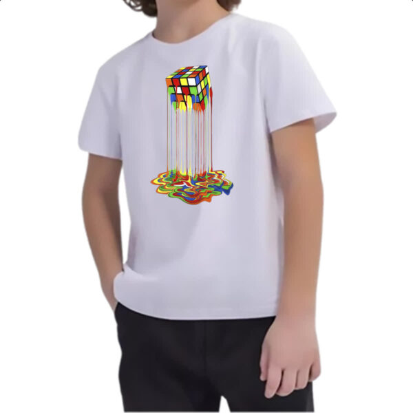 Camiseta Infanto Juvenil Cubo magico derretendo - Imagem 2
