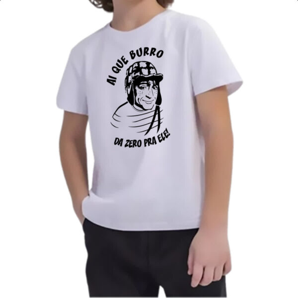 Camiseta Infanto Juvenil Ai que burro da zero pra ele - Imagem 2
