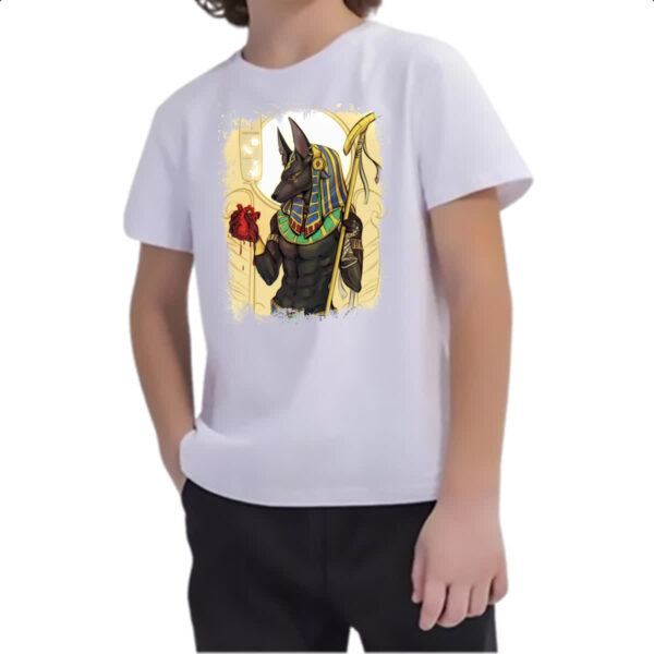 Camiseta Infanto Juvenil Deus Anubis Ilustracao - Imagem 2