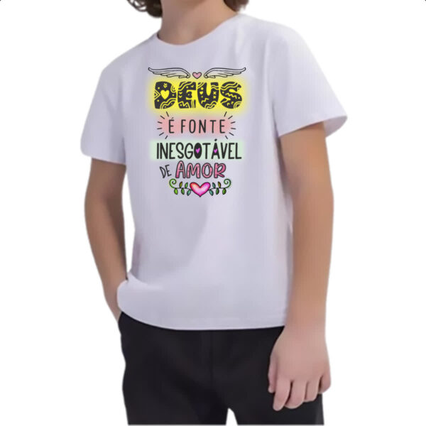 Camiseta Infanto Juvenil Deus fonte de amor - Imagem 2
