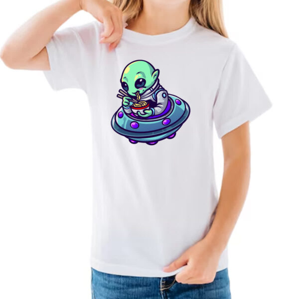 Camiseta Infanto Juvenil Alien lamen disco voador - Imagem 3