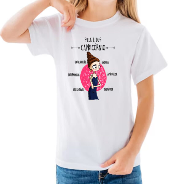 Camiseta Infanto Juvenil Ela e de Capricornio - Imagem 3