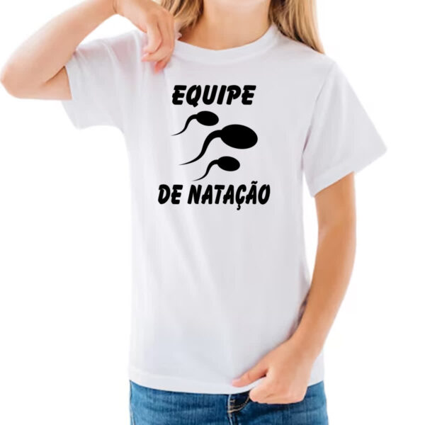 Camiseta Infanto Juvenil Equipe de natacao espermatozoides - Imagem 3