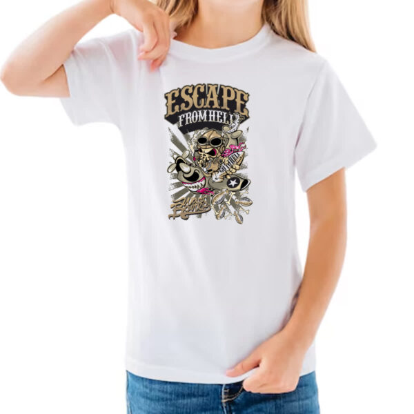 Camiseta Infanto Juvenil Escape from hell war bones - Imagem 3
