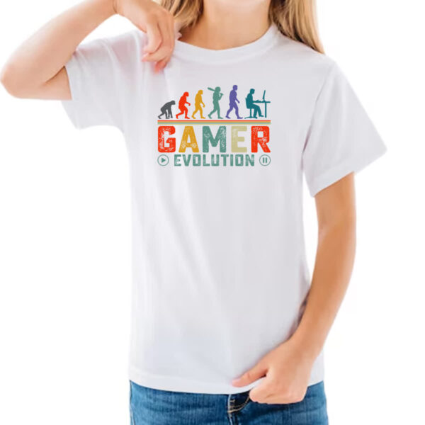 Camiseta Infanto Juvenil Evolucao gamer - Imagem 3