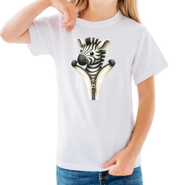 Camiseta Infanto Juvenil Zebra no ziper - Imagem 3