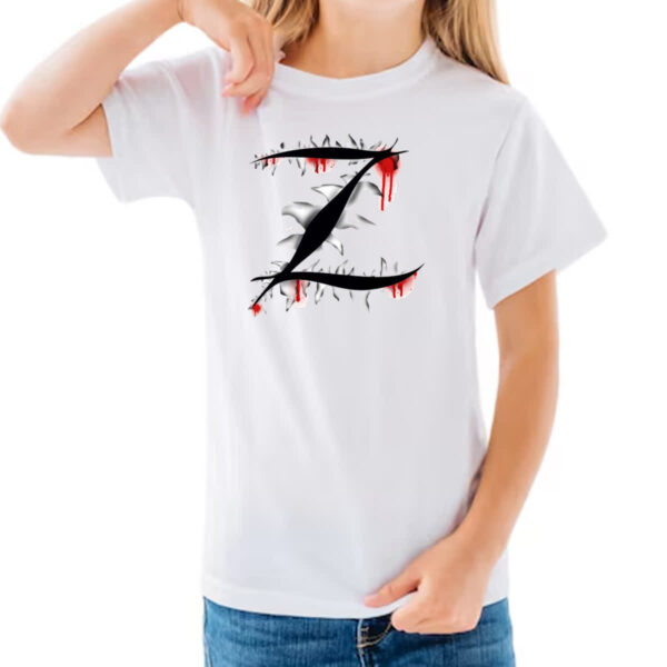 Camiseta Infanto Juvenil Zorro marca na camisa - Imagem 3