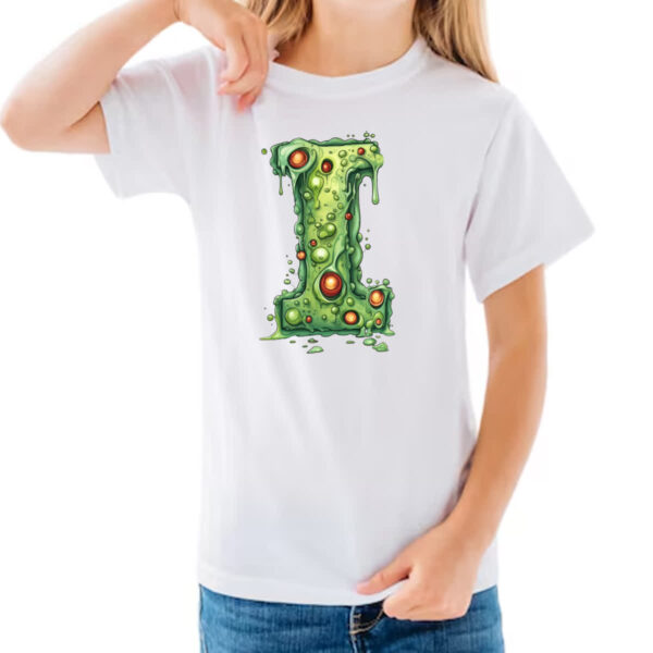 Camiseta Infanto Juvenil Zumbi Alfabeto Letra I - Imagem 3