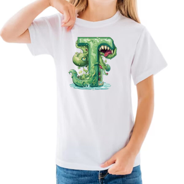 Camiseta Infanto Juvenil Zumbi Alfabeto Letra J - Imagem 3