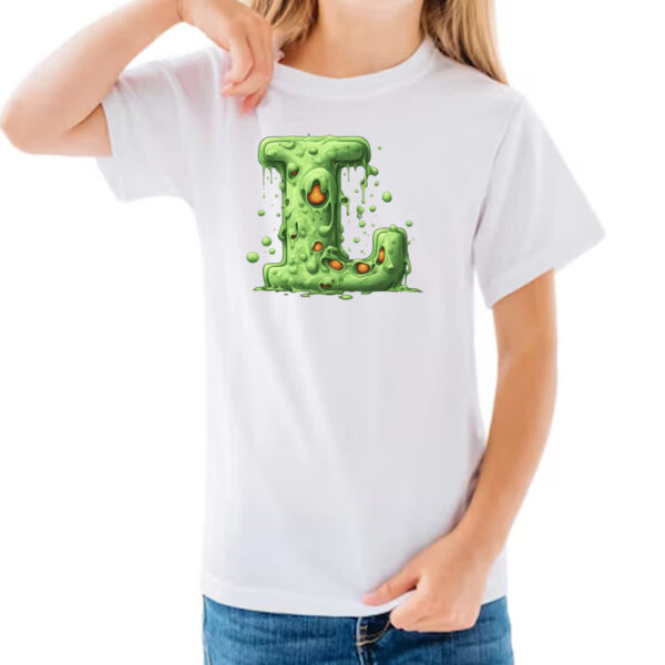 Camiseta Infanto Juvenil Zumbi Alfabeto Letra L - Imagem 3