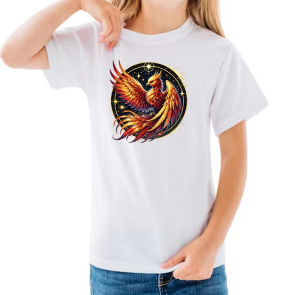 Camiseta Infanto Juvenil Fenix circulo estelar - Imagem 3