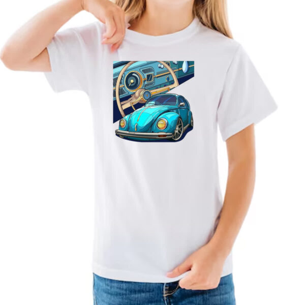 Camiseta Infanto Juvenil Fusca classico e painel - Imagem 3