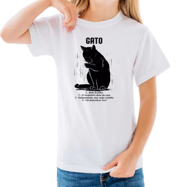 Camiseta Infanto Juvenil Gato explicacao - Imagem 3