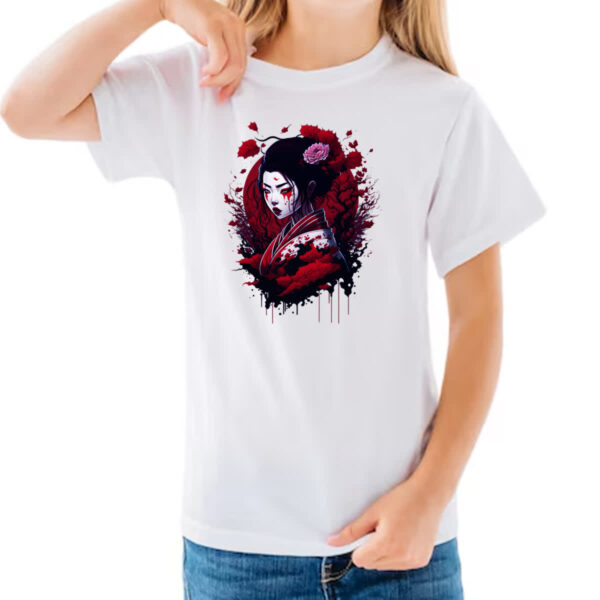 Camiseta Infanto Juvenil Geisha dark magic splash - Imagem 3