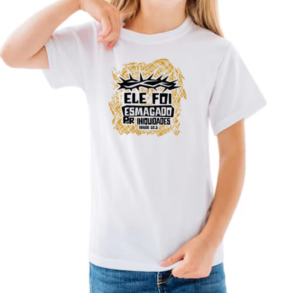 Camiseta Infanto Juvenil Gospel Isaias 53.5 - Imagem 3