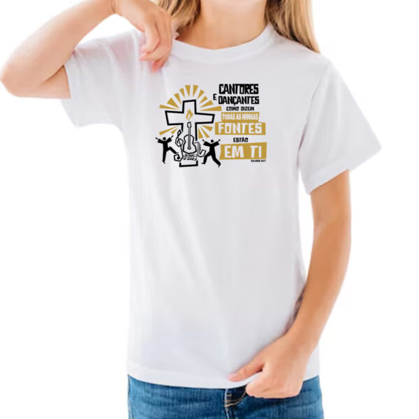 Camiseta Infanto Juvenil Gospel Salmos 87.7 - Imagem 3