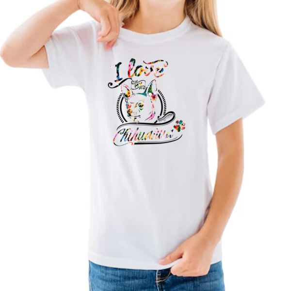 Camiseta Infanto Juvenil I love my Chihuahua - Imagem 3