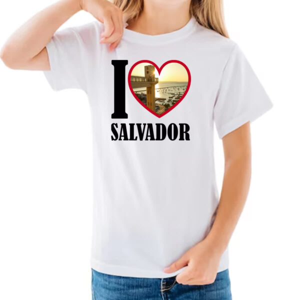 Camiseta Infanto Juvenil I love salvador - Imagem 3