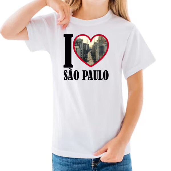 Camiseta Infanto Juvenil I love sao paulo - Imagem 3