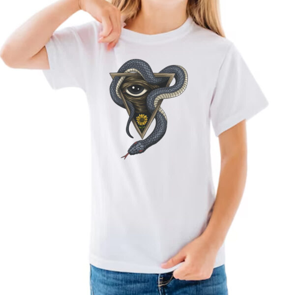 Camiseta Infanto Juvenil Illuminati olho e serpente - Imagem 3