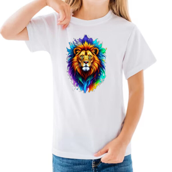 Camiseta Infanto Juvenil Leao de Juda Watercorlor Splash - Imagem 3