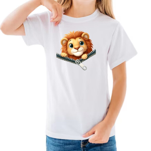 Camiseta Infanto Juvenil Leao no ziper - Imagem 3