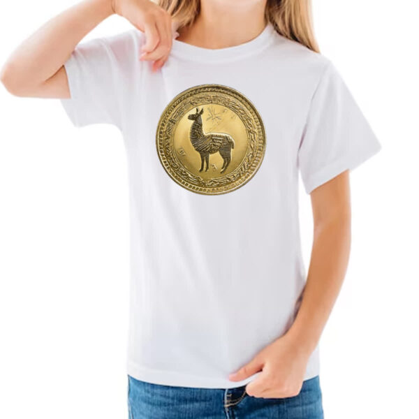 Camiseta Infanto Juvenil Lhama coin - Imagem 3