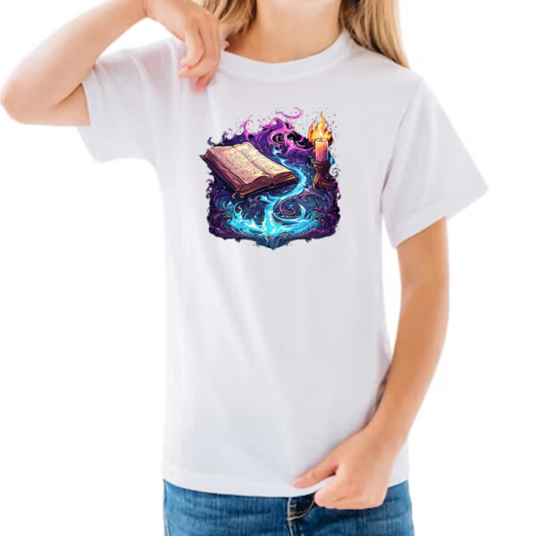 Camiseta Infanto Juvenil Livro magia em acao - Imagem 3