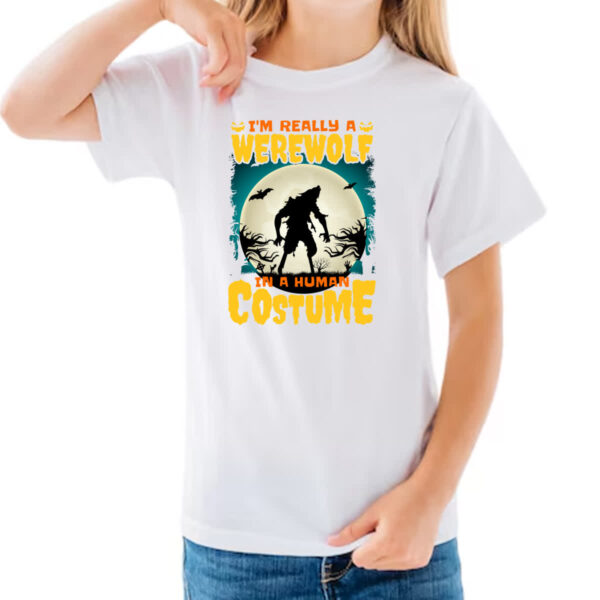 Camiseta Infanto Juvenil Lobisomen real em fantasia humana - Imagem 3