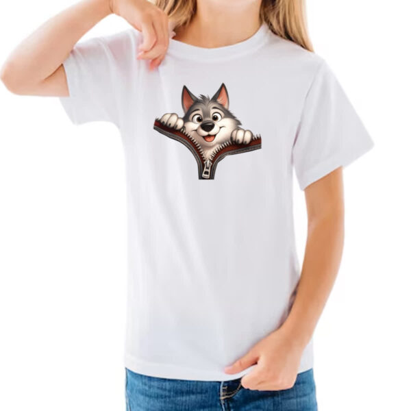 Camiseta Infanto Juvenil Lobo no ziper - Imagem 3