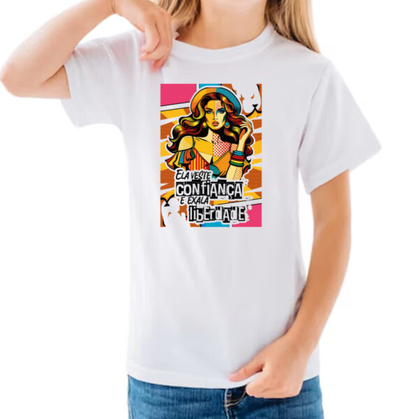 Camiseta Infanto Juvenil Mulher exala liberdade - Imagem 3