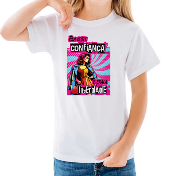 Camiseta Infanto Juvenil Mulher veste e exala - Imagem 3