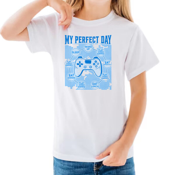 Camiseta Infanto Juvenil My perfect day games - Imagem 3