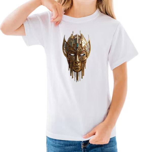 Camiseta Infanto Juvenil Mascara dourada de guerra - Imagem 3