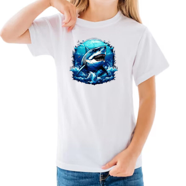 Camiseta Infanto Juvenil Megalodom sea art - Imagem 3