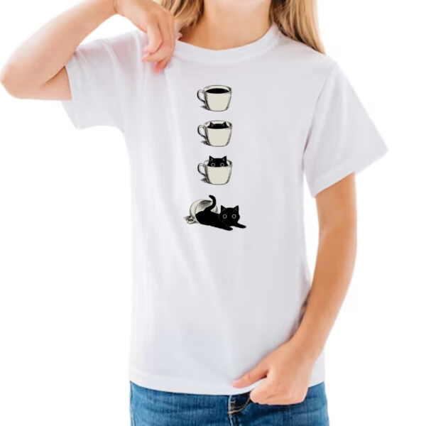 Camiseta Infanto Juvenil Minha xicara de gato - Imagem 3